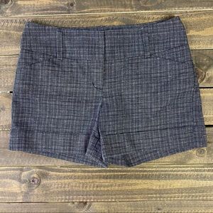 Express Short Black/White Plaid Cuffed Shorts Sz 4